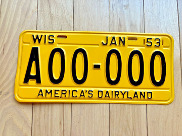 1953 Wisconsin Sample License Plate