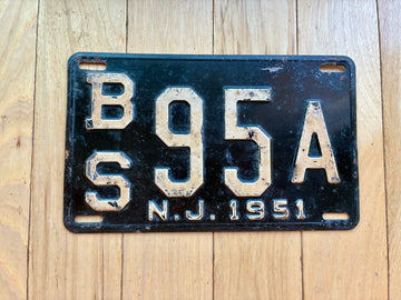 1951 New Jersey License Plate