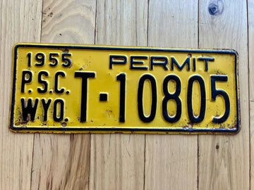 1955 Wyoming PSC Permit License Plate