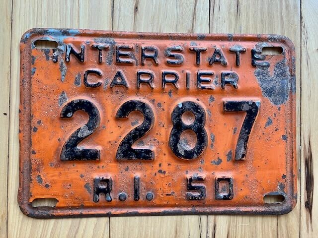 1950 Rhode Island Interstate Carrier License Plate