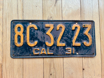 1931 California License Plate
