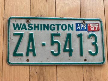 1983 Base Washington State Trailer License Plate W/ 1997 Tab