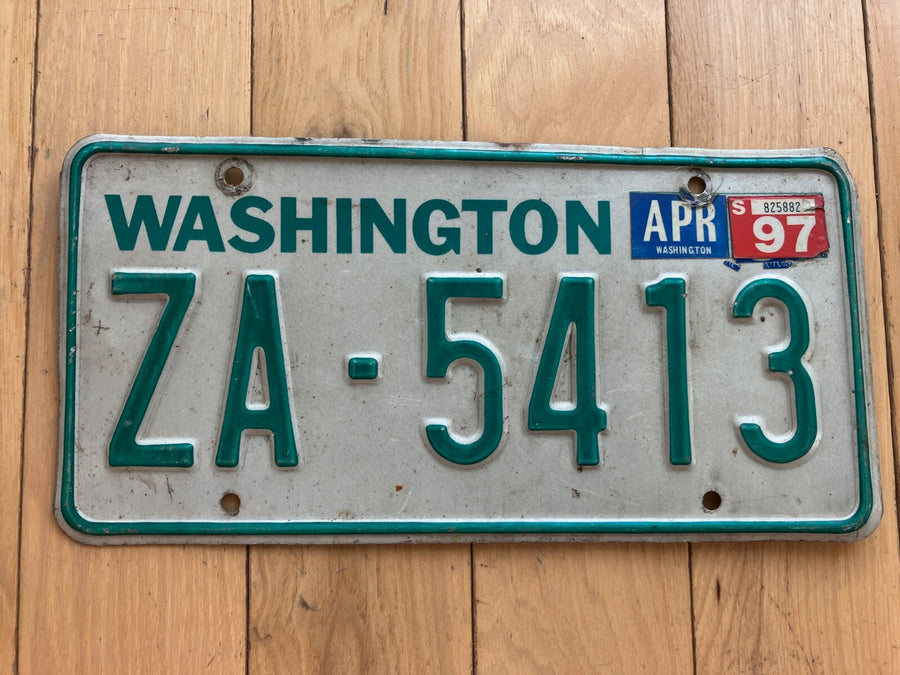1983 Base Washington State Trailer License Plate W/ 1997 Tab