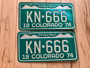 Pair of 1974 Colorado License Plates - KN 666