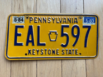1983 Pennsylvania License Plate