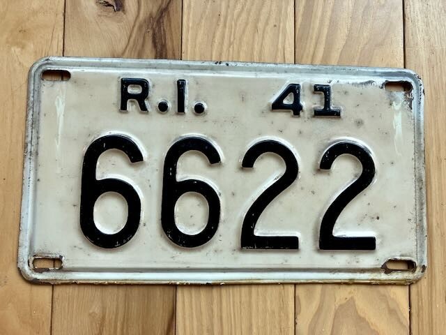 1941 Rhode Island License Plate