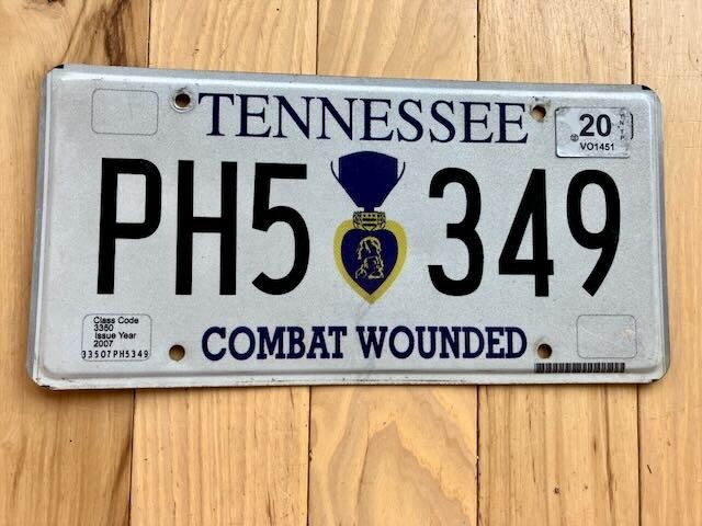 2020 Tennessee Combat Wounded Veteran License Plate