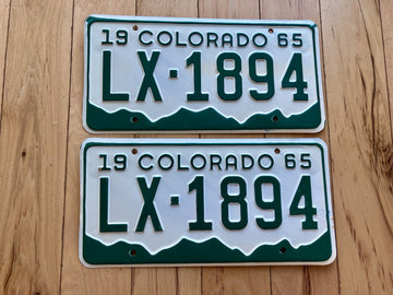 Pair of 1965 Colorado License Plates