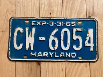 1965 Maryland License Plate