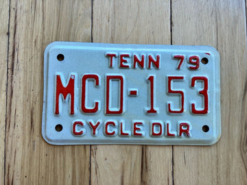 1979 Tennessee Motorcycle Dealer License Plate