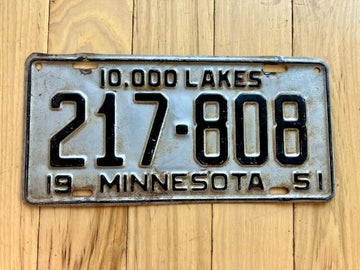 1951 Minnesota License Plate