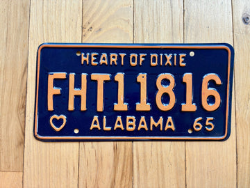 1965 Alabama For Hire Trailer License Plate