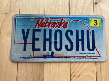 2011 Nebraska Vanity License Plate - YEHOSHU