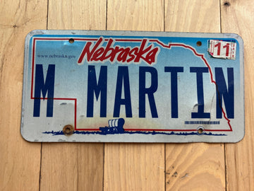 2010 Nebraska Vanity License Plate - M MARTIN
