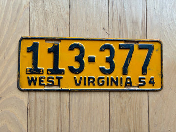 1954 West Virginia License Plate