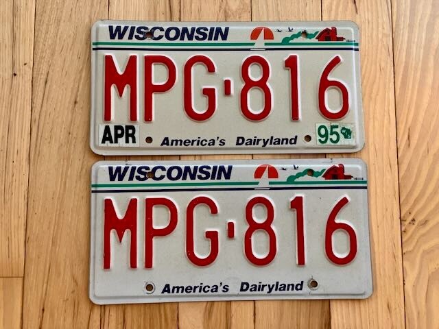 Pair of 1995 Wisconsin License Plates