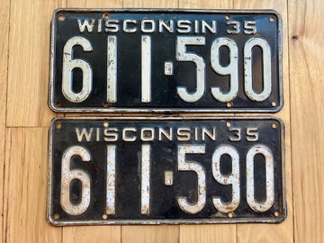 Pair of 1935 Wisconsin License Plates