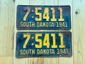 Pair of 1941 South Dakota License Plate