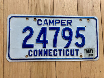 1981 Connecticut Camper License Plate