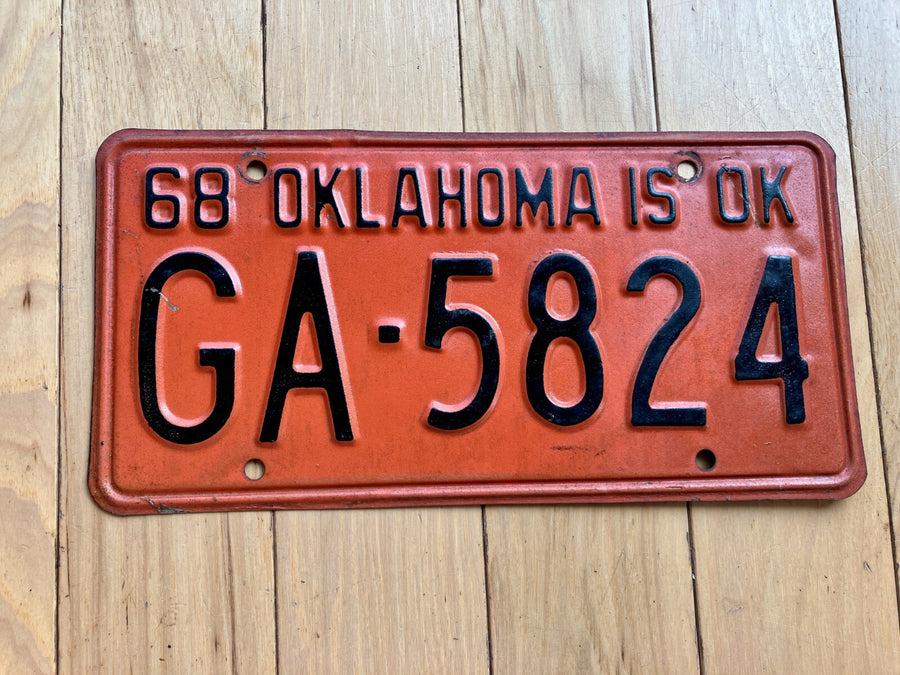 1968 Oklahoma License Plate
