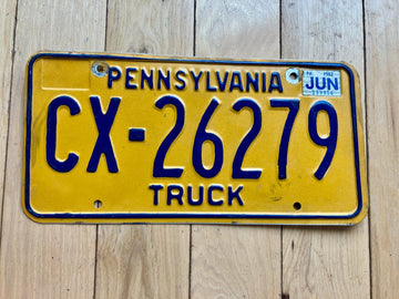 1982 Pennsylvania Truck License Plate
