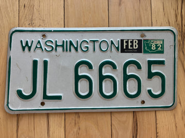 1968 to 1986 Washington State Trailer License Plate W/ 1982 Tab