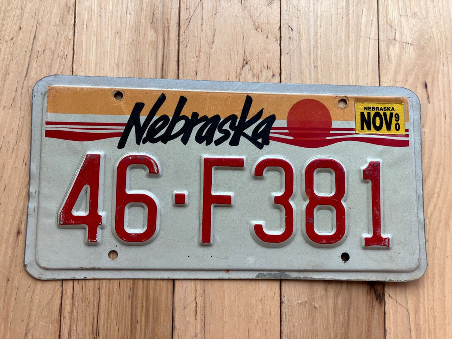 1990 Nebraska License Plate