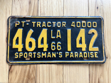 1966 Louisiana PT Tractor License Plate