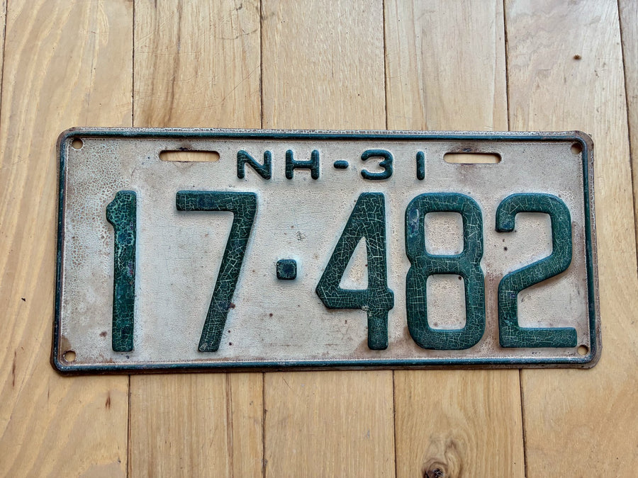 1931 New Hampshire License Plate
