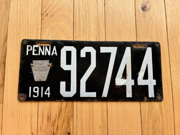 1914 Pennsylvania License Plate - Touch Up on 4s.