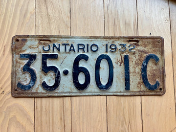 1932 Ontario License Plate