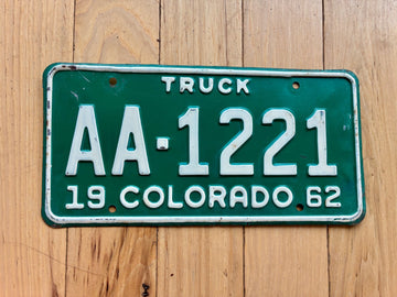 1962 Colorado Truck License Plate