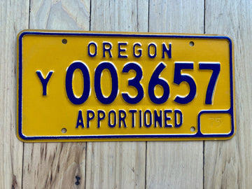 1975 Oregon Apportioned Truck License Plate