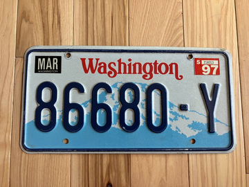 1998 Washington State License Plate