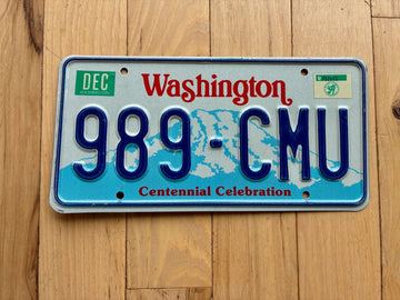 1989 Washington State License Plate (Check W/ DOL First For YOM)