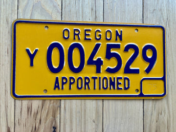 1975 Oregon Apportioned Truck License Plate