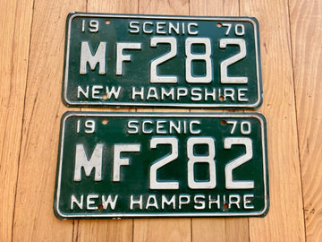 Pair of 1970 New Hampshire License Plates