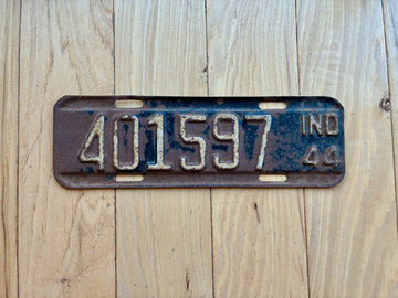 1944 Indiana License Plate