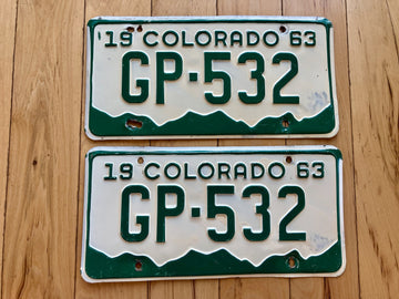 Pair of 1963 Colorado License Plates