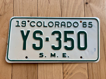 1965 Colorado Special Mobile Equipment License Plate