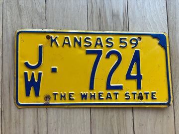 1958 Kansas License Plate