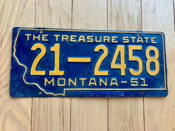1951 Montana Prison Made License Plate