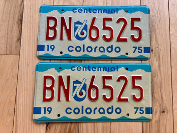 Pair of 1975 Colorado License Plates