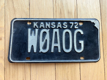1972 Kansas Amateur Radio License Plate
