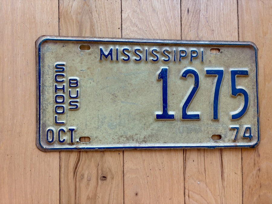 1974 Mississippi School Bus License Plate