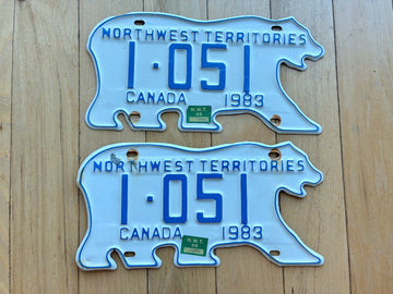 1983 1985 Pair of Northwest Territories License Plates