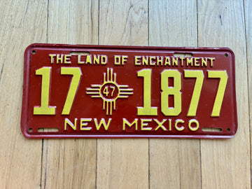 1947 New Mexico Repainted License Plate