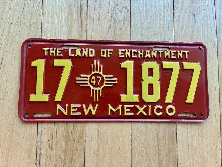 1947 New Mexico Repainted License Plate