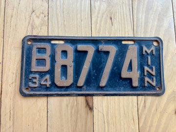 1934 Minnesota License Plate