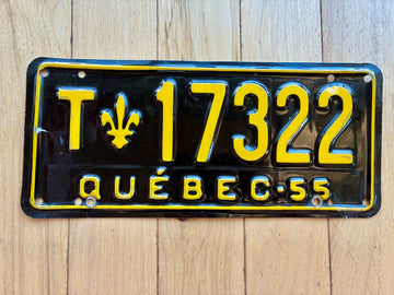 1955 Quebec Taxi License Plate